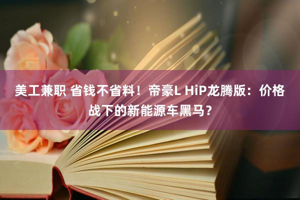 美工兼职 省钱不省料！帝豪L HiP龙腾版：价格战下的新能源车黑马？